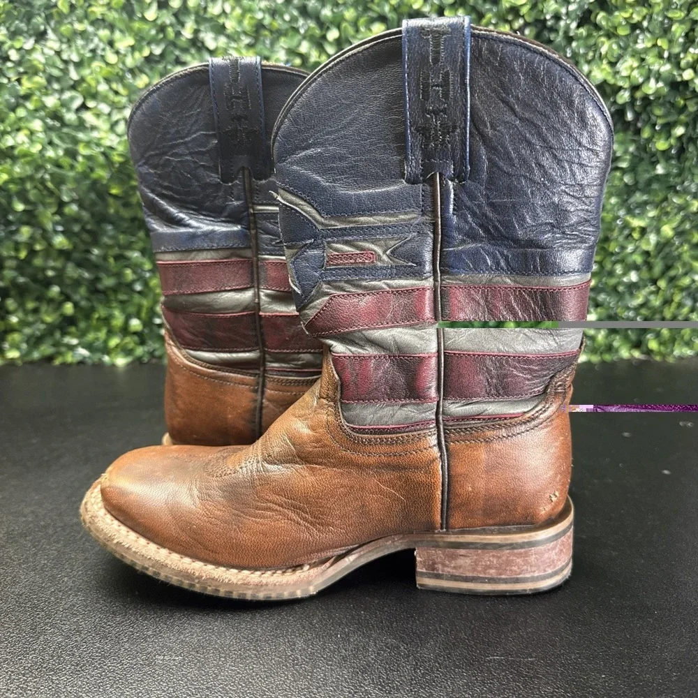 Tin Haul Kids Western Boots Brown Leather Size 13